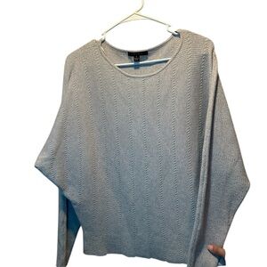 Cyrus Light Gray Textured Rib Knit Dolman Sleeve Sweater Women’s Size Small